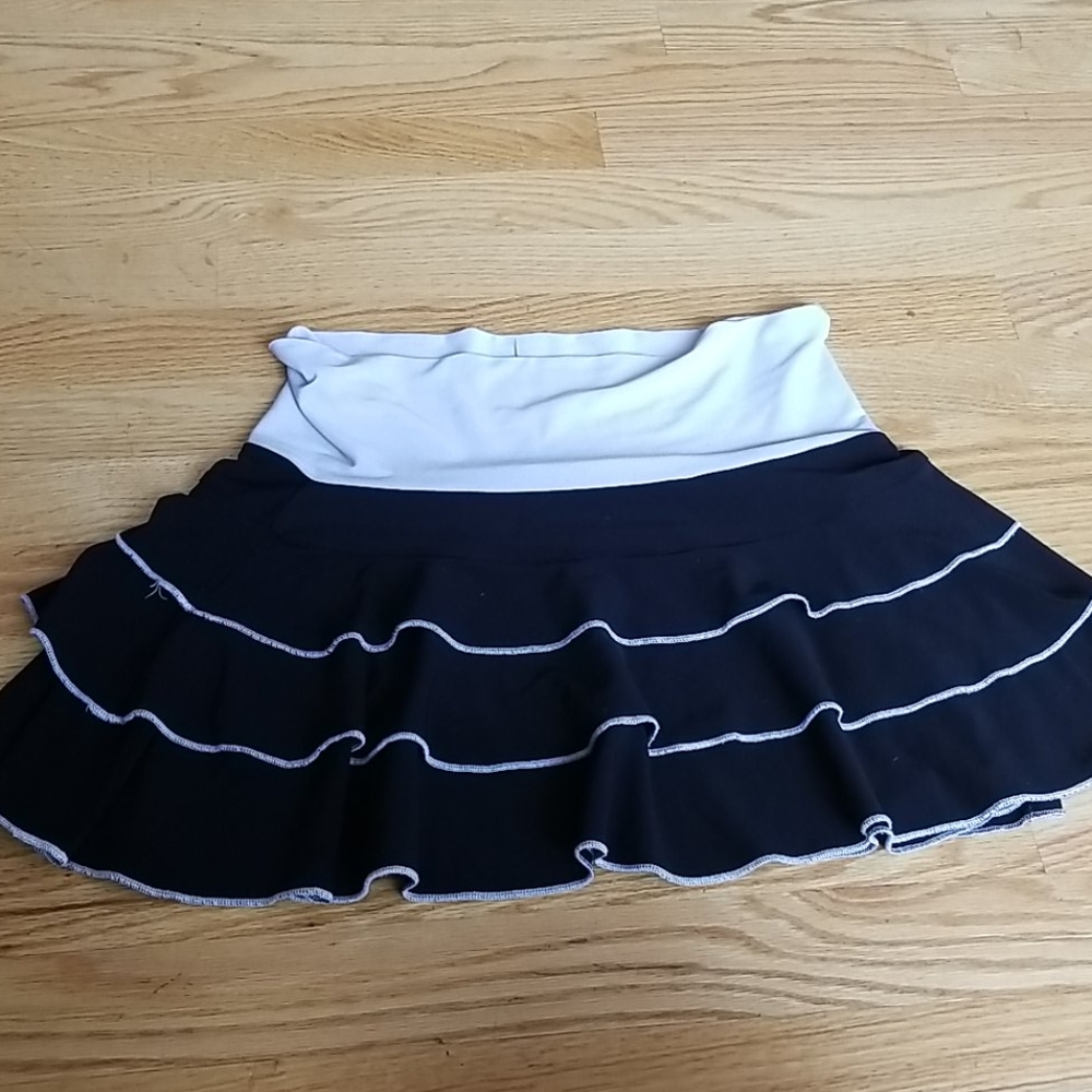 A black and white skirt